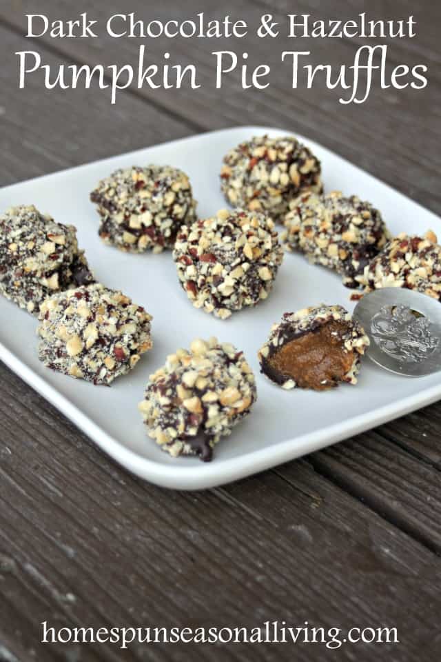 Chocolate Hazelnut Pumpkin Pie Truffles - Homespun Seasonal Living