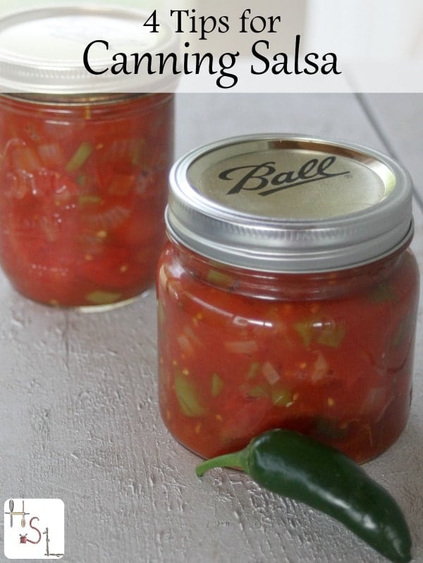 Preserve summer tomatoes in a homemade salsa that is easily preserved for winter by using these 4 tips for canning salsa at home. 