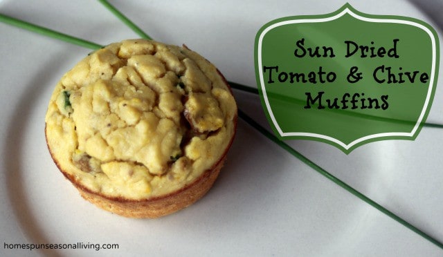 Sun Dried Tomato & Chive Muffins - Homespun Seasonal Living