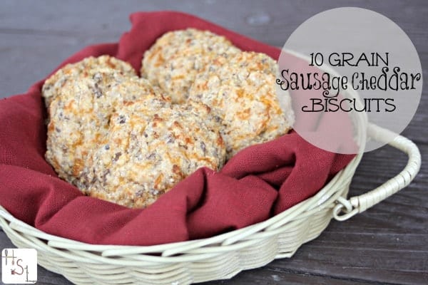 Fuel up for busy days with a breakfast full of whole grains and protein in these 10 Grain Sausage Cheddar Biscuits.