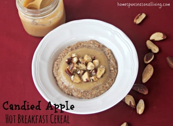 Candied apple hot breakfast cereal is a filling and naturally sweet breakfast perfect for those rushed mornings.