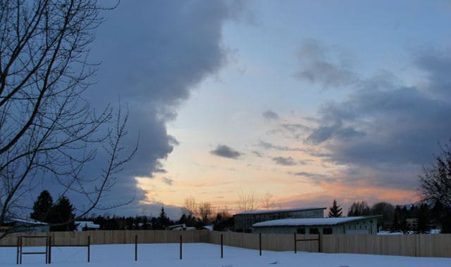 Cloudy dark sky in winter