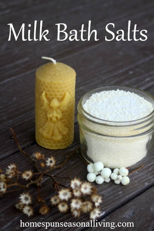 Enjoy a soothing and luxurious bath with these easy and frugal DIY milk bath salts full of healing and skin-softening properties.