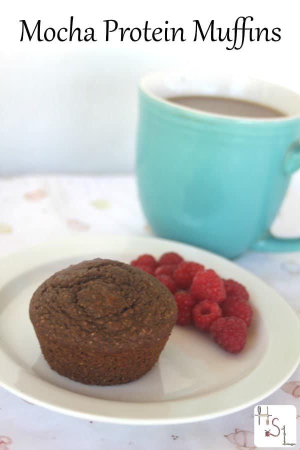 Fuel your day with protein in an easy to grab and go package with these flavorful and easy to bake up mocha protein muffins.