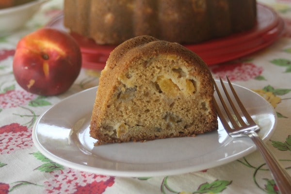 Make the most of late summer fruit with this easy to whip up nectarine cake. Moist and lightly sweet it is a beautiful and delicious dessert.
