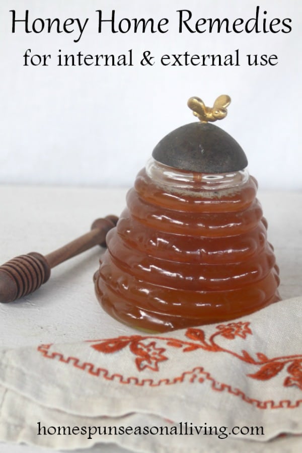 honey in a jar.