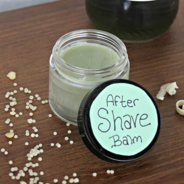 Make a simple and nourishing aftershave balm from natural ingredients. This is great for men's faces and women's legs to give back what shaving takes away.