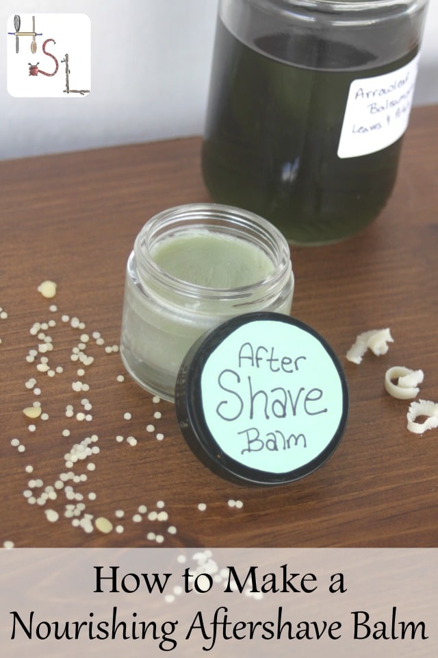 Make a simple and nourishing aftershave balm from natural ingredients. This is great for men's faces and women's legs to give back what shaving takes away.
