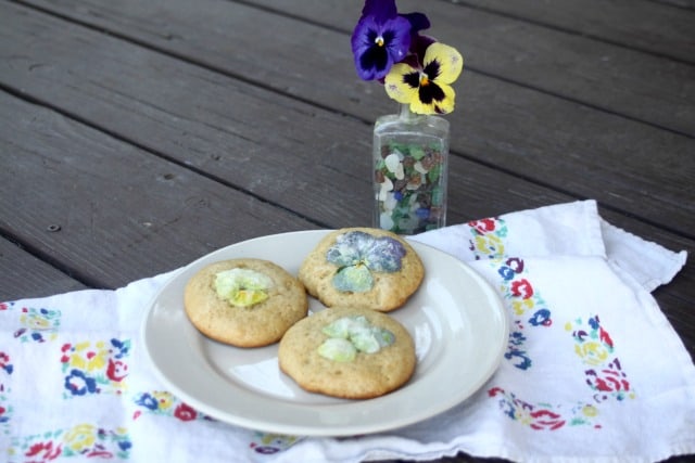 Use the edible flowers of summer as delightful decorations on easy to whip up pansy cookies that are as tasty as they are beautiful. 