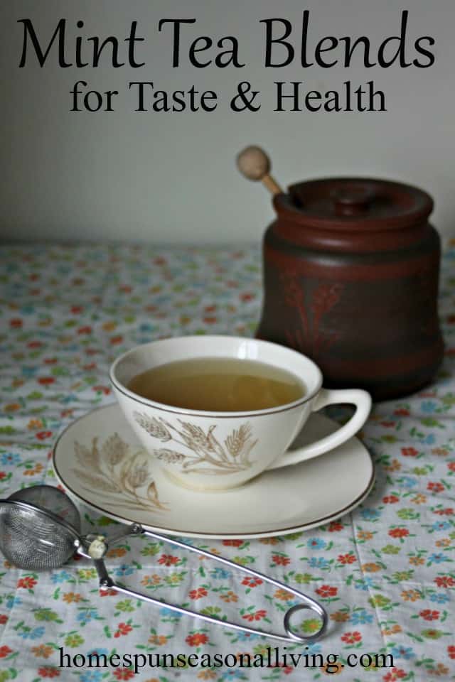 Mint tea blends cup with honey image.