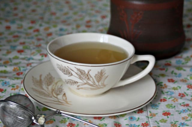 Mint tea blends with tea ball and honey photograph.