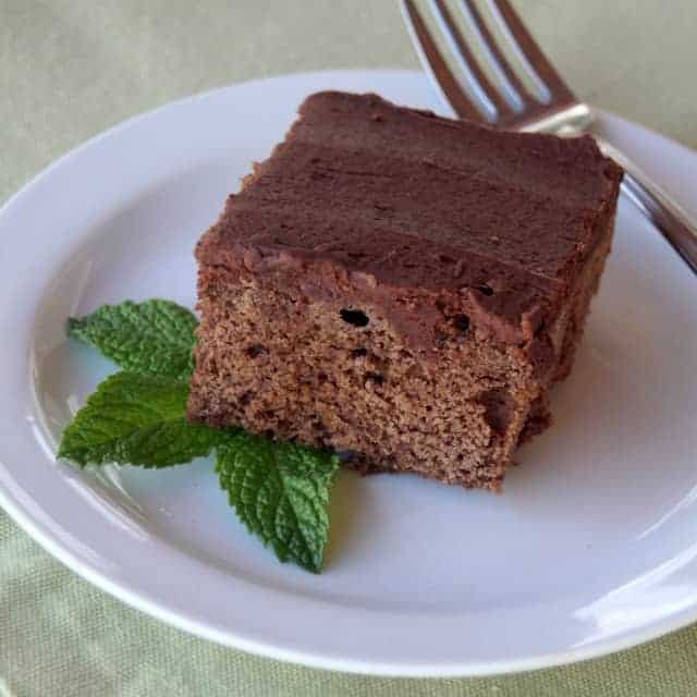 fresh mint brownie on a plate