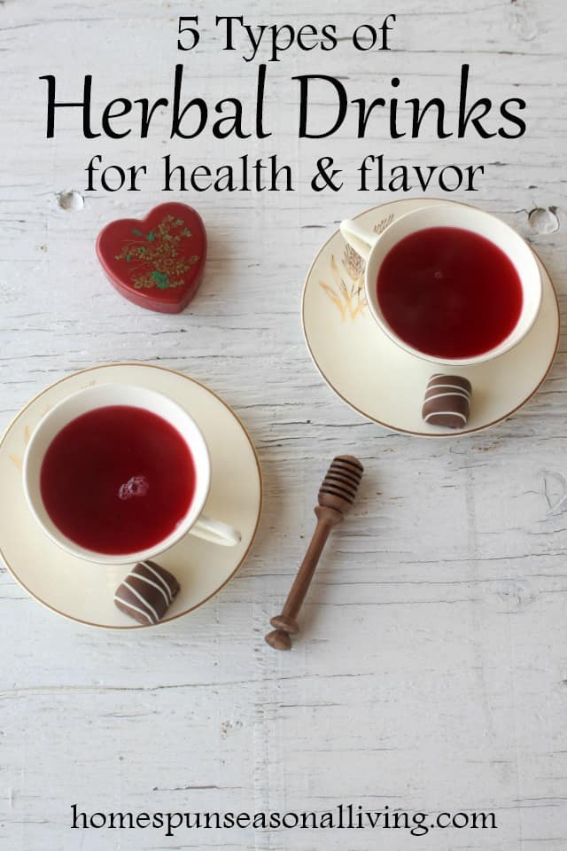 Herbal drinks on a table.