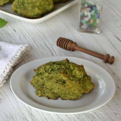 Lemon Balm drop biscuits on a table.