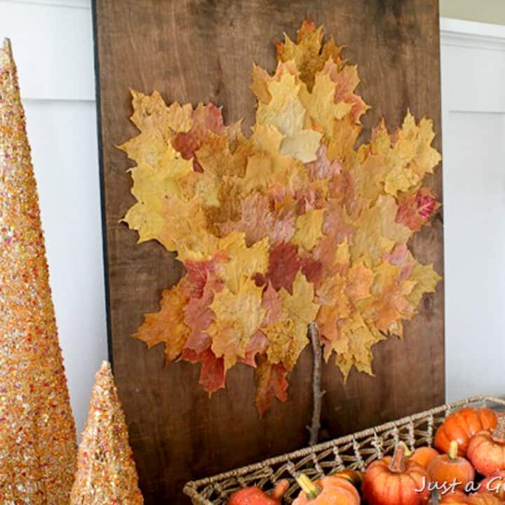 I've glued the fall to my wall: How to make a leaf collage - Looking out  Loud