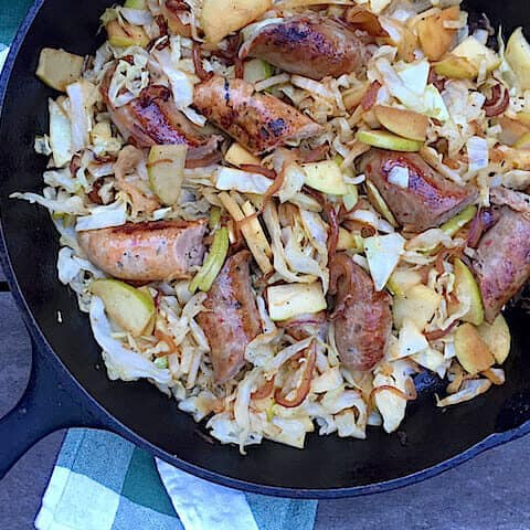 Image for Sausage, Cabbage, and Apple Skillet