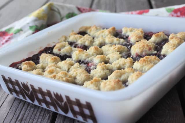 A white pan full of chocolate cranberry bars.