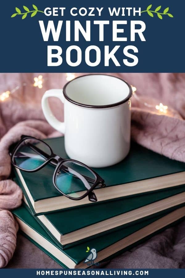 A stack of books with eyeglasses and coffee mug sitting on top. 