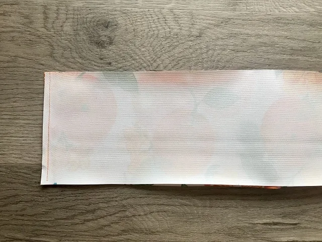 Velcro sewn onto oilcloth rectangle