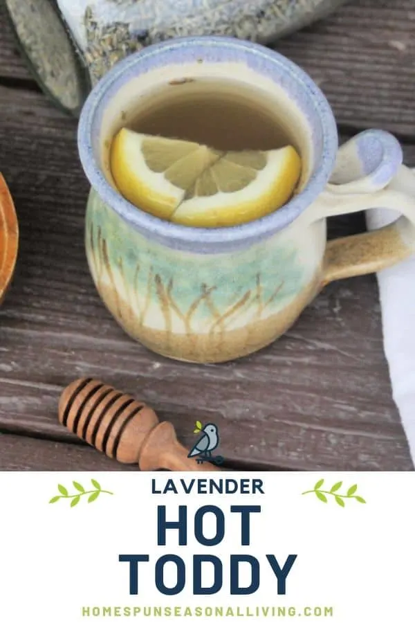 A cup of herbal tea with lemon wedges and text overlay.