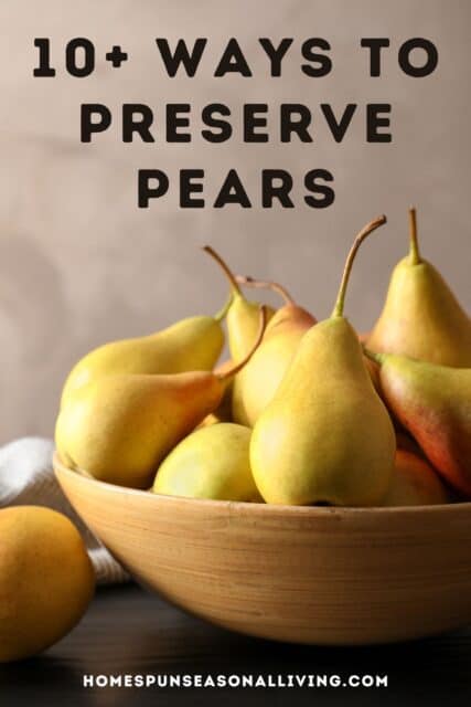 10 Ways To Preserve The Pear Harvest Homespun Seasonal Living   Preserve Pears 2023 Pin 1 427x640 