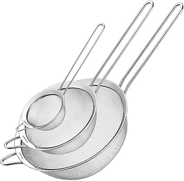 Set of 3 Fine Mesh Stainless Steel Strainers